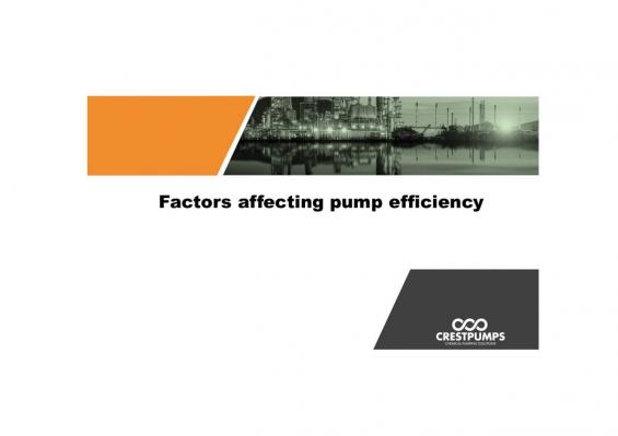 Factors affecting pump efficiency